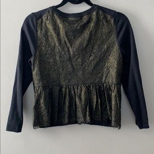 Knitted & Knotted metallic lace back cardigan